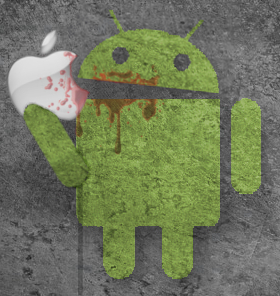 Android Eating An Apple